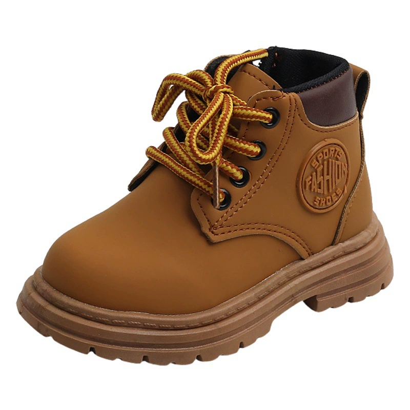 Детские сапоги 2025: Новинка осени-зимы, детская обувь для девочек, сапожки для малышей, маленькие желтые сапоги, повседневные короткие сапоги для мальчиков