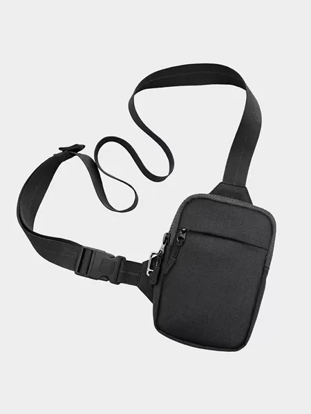 Cross-Border Crossbody Chest Bag with Ykk Zipper, Anti-Cut Steel Wire Shoulder Strap, 500D Nylon, Outdoor Sports Running Anti-Theft Bag
