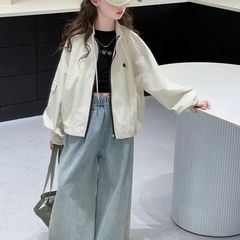 炸街女童外套新款女孩韩系春秋冲锋衣中大童三防夹克风衣