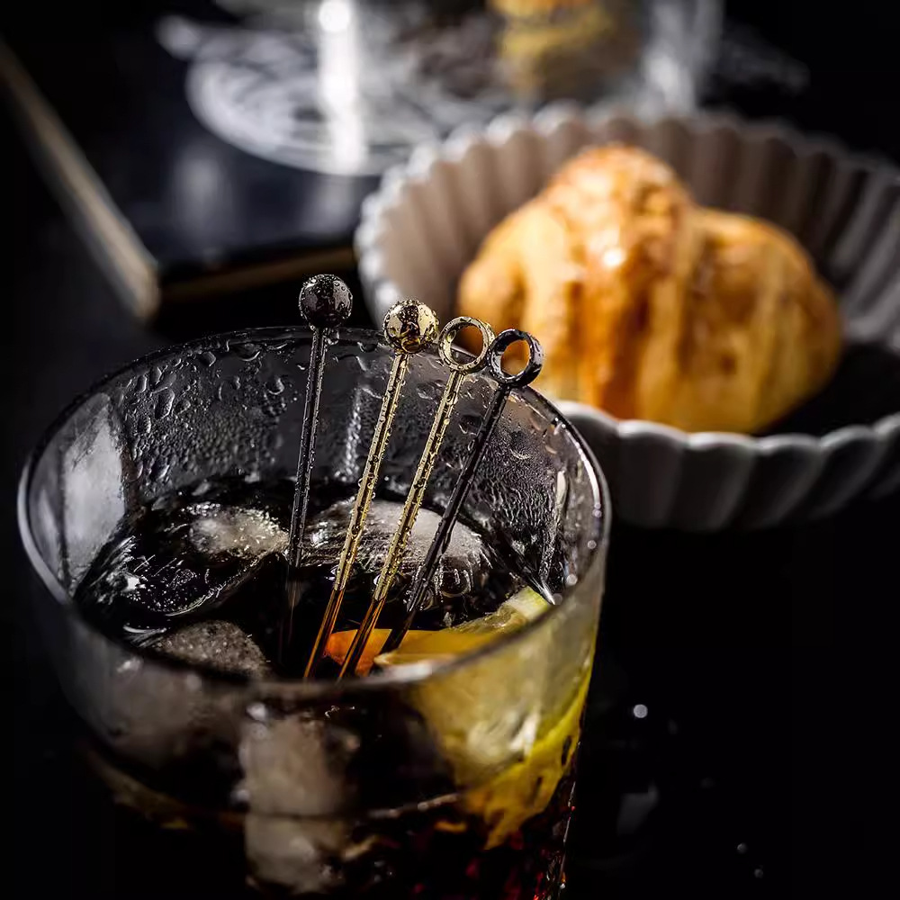 Sureon nórdico minimalista fruta tenedor Acero inoxidable creativo fruta signo cóctel signo sándwich hamburguesa signo