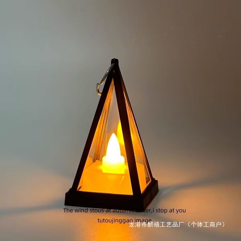 New Model Night Light for Camping, Outdoor Portable Lantern, Tea Bar Triangular Night Light, Decorative Ambiance Led Electronic Light, Gift