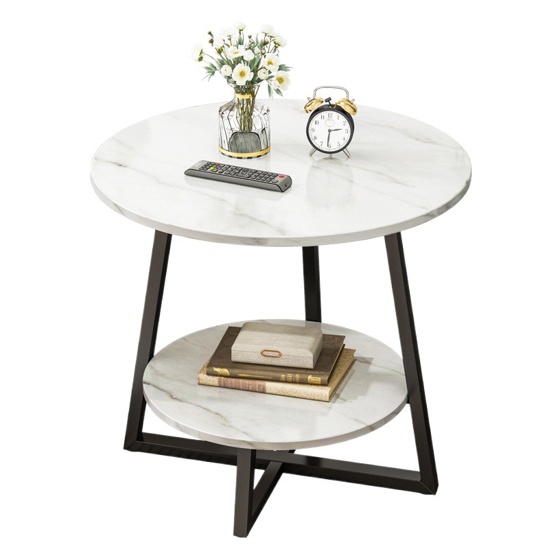 Mesa de café pequeña mesa sala de estar casa pequeño apartamento simple moderno multifuncional Red roja creativa mesa de café marbling