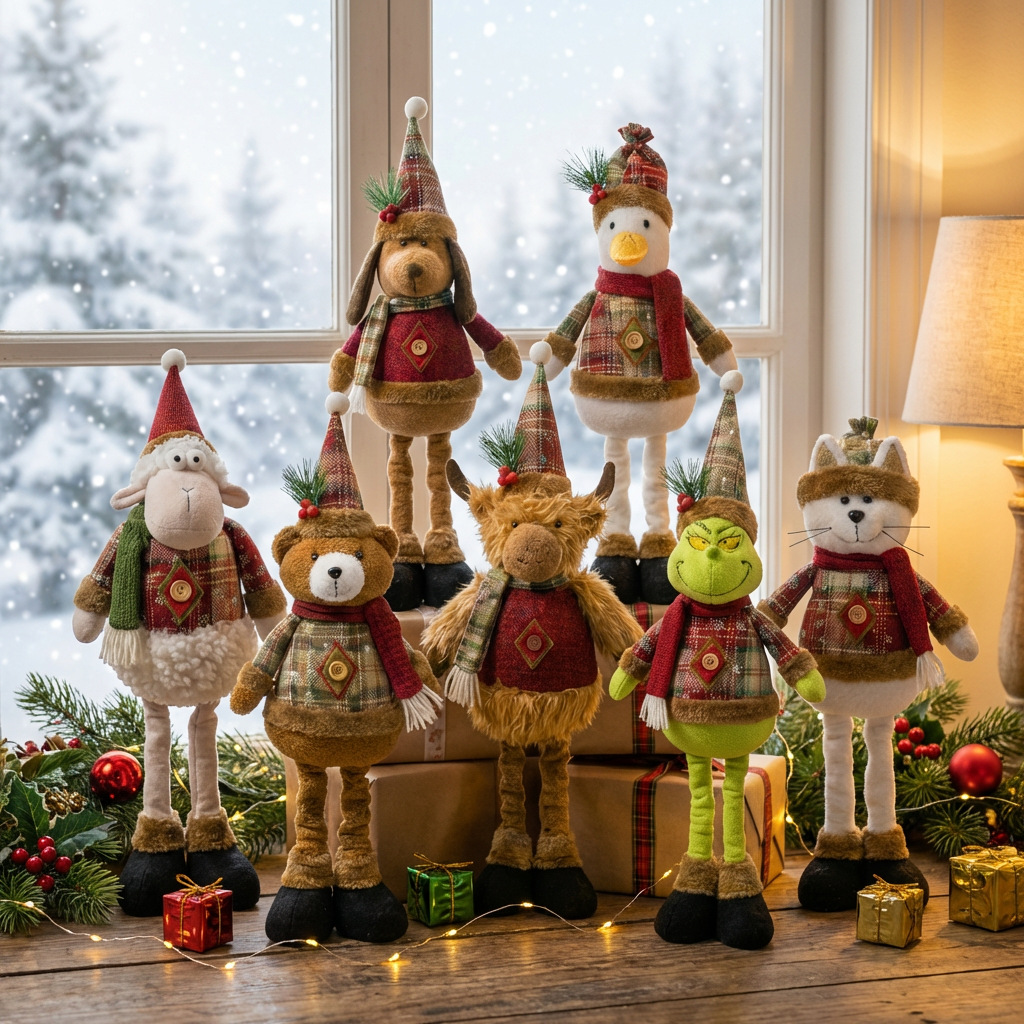 Muñeca telescópica navideña transfronteriza anciano muñeco de nieve alce suministros de decoración navideña decoración de ambiente navideño