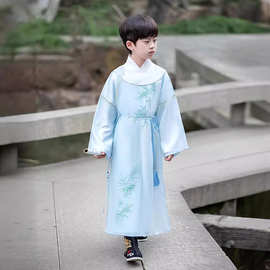 儿童汉服套装飘逸儒雅气质男孩中大童初中生少爷男生书童衣服童装