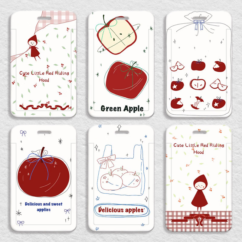 Apple creative card holder for student campus cards, meal cards, bus cards, cute anti-drop access control card, ID card protective cover Apple creative card holder for student campus cards, meal cards, bus cards, cute anti-drop access control card, ID card protective cover