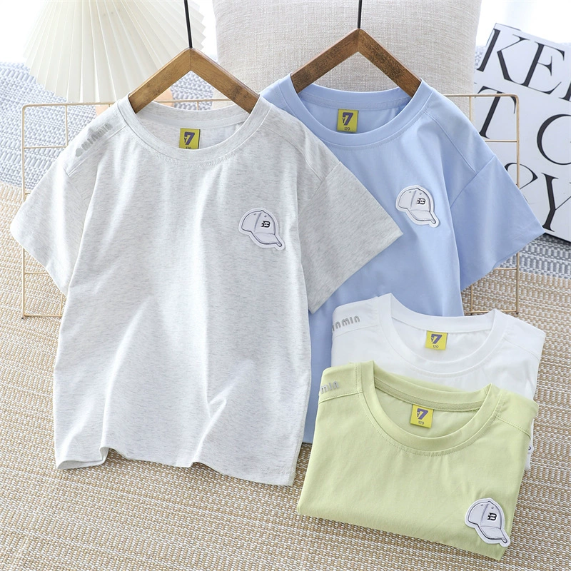 Children's summer short sleeve T-shirt for leisure for boys, for teenagers, Korean style, wholesale, children's clothing