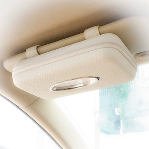 Car Sun Visor Leather Tissue Box, Creative Hanging Car Tissue Box, Light Luxury Multifunctional Storage Box