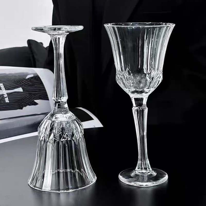 Taza alta de lujo de estilo europeo, copa de vino blanco, copa de cóctel francesa, copa de champán de vino de vidrio para el hogar