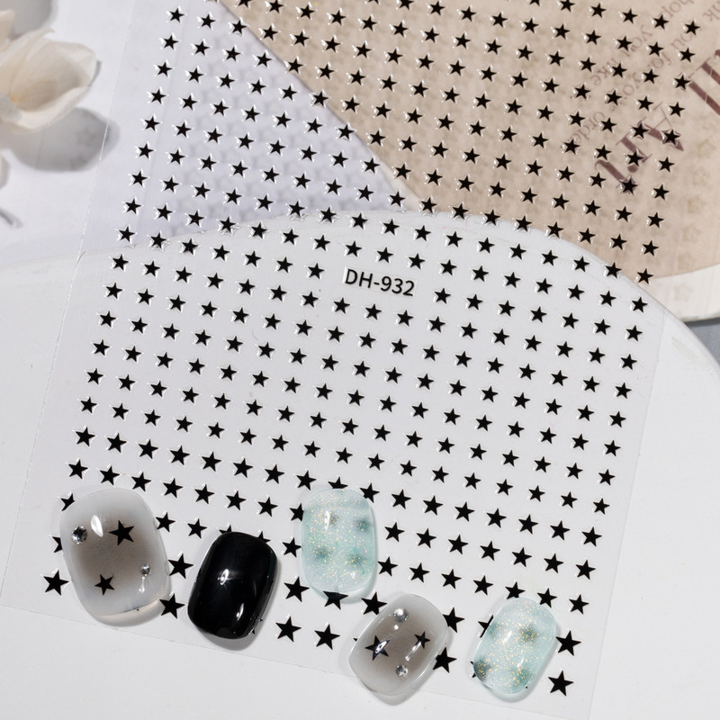 Small Five-Pointed Star Nail Stickers Flat Adhesive Versatile Pure Color Five-Pointed Star Nail Art Stickers Jewelry Dh932
