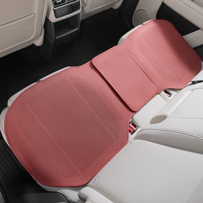 New Car Seat Cushion, Universal Seat cushion, seat cover - volcano-red-nappa-leather-punch-style-rear-seat-cushion-1-pack