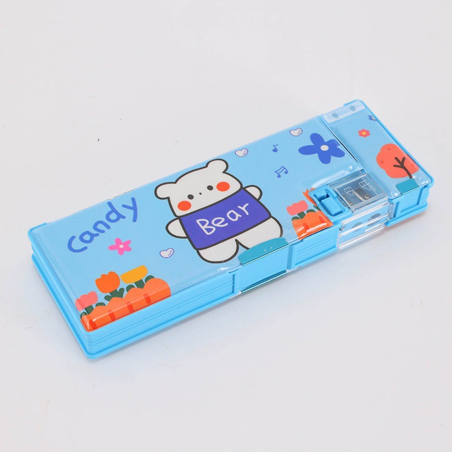 Cute pencil case for kindergarten for students, universal sharpener, ruler, scissors, internet celebrity