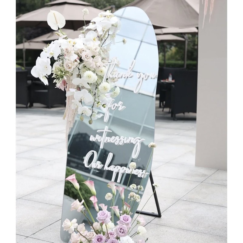 镜面迎宾牌亚克力网红装饰生日婚礼派对布置打卡背景拍照道具摆件|undefined