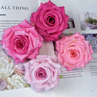 Simulated rose head handmade diy garland wedding car decoration arrangement headdress silk flower fake flower ornaments manufacturer wholesale