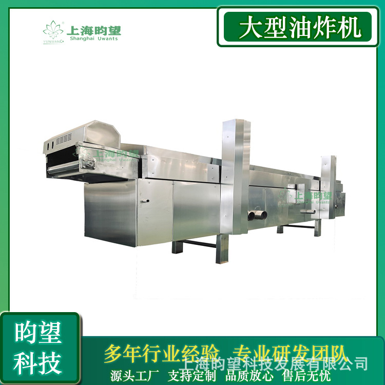 全自动休闲食品油炸流水线 连续式不锈钢油炸机