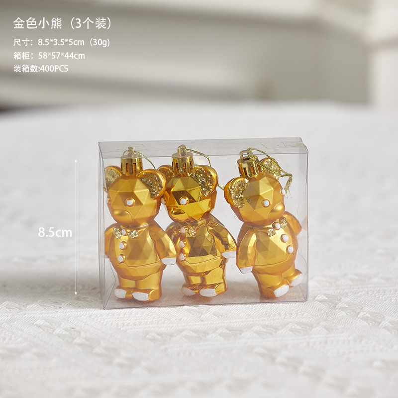 Navidad dorada bola blanca decoración de árbol de Navidad colgante colgante colgante dibujado a mano bola de color transparente decoración de Navidad