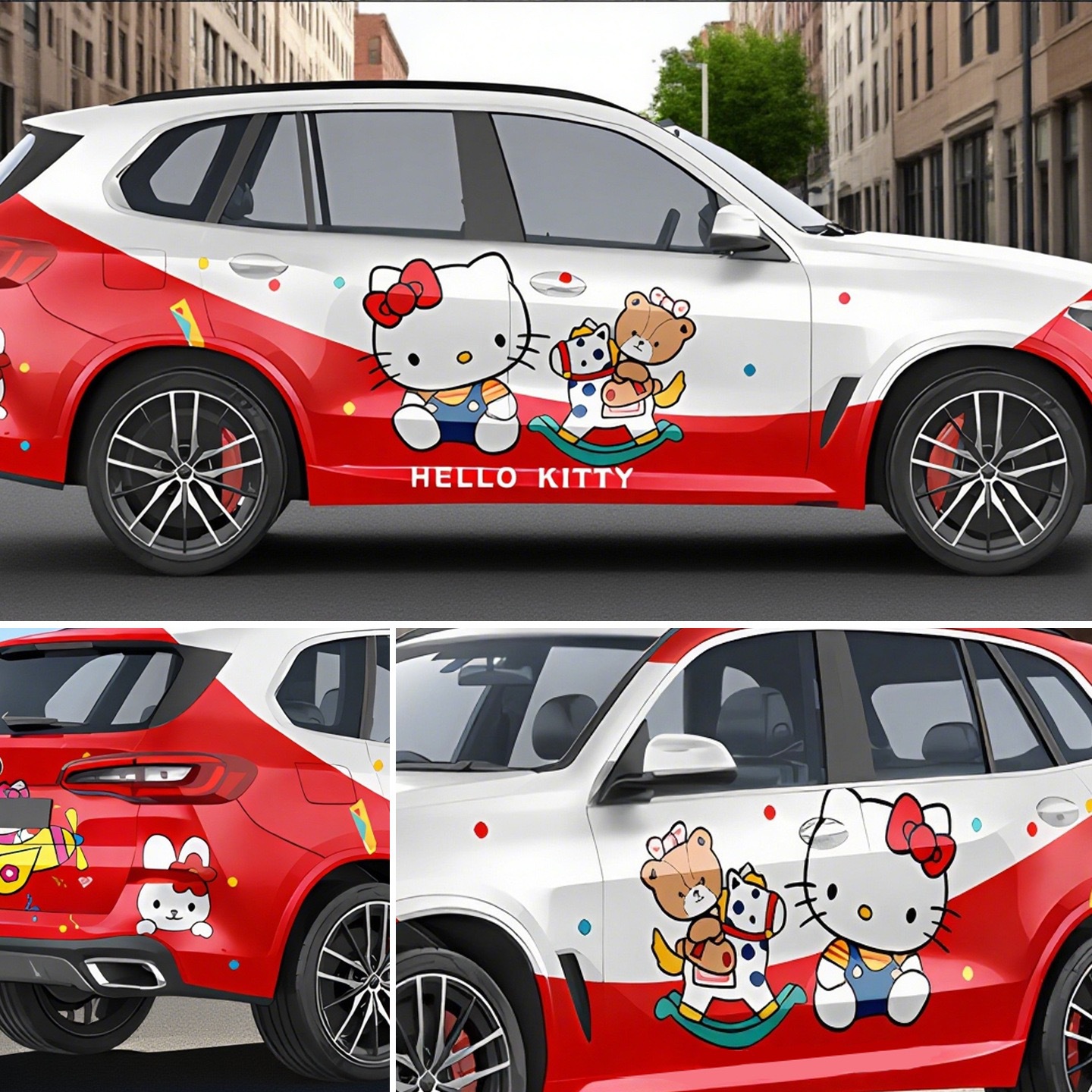 High-End Car Color Change Film, Two-Dimensional Painted Personalized Car Film Design, Genshin Impact Asuka Anime Car Painting