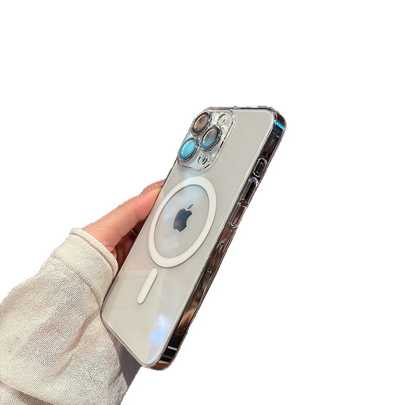 Funda para iPhone 17/16 Pro Max, Carcasa Rígida de PC, Magnética, Transparente con Protector de Lente, Compatible con Apple Serie 14/13