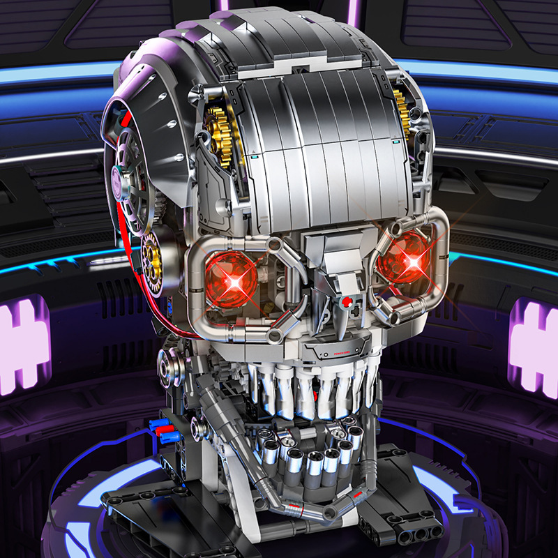 Meiji 13089 iluminación eléctrica horrores cráneo adornos compatibles con Lego niños puzzle ensamblaje juguetes de bloques de construcción