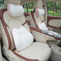 Car Headrest Memory Foam Car Soft Seat Waist Support Cushion Cute Tulip Rabbit Car Lumbar Support