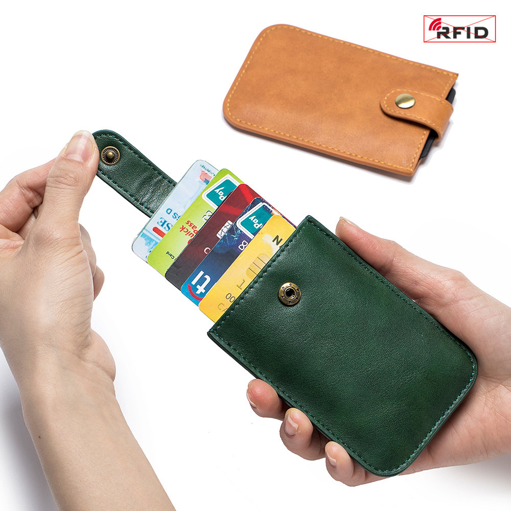 新款抽拉式男式超薄真软皮卡片包收纳银行卡夹装卡套薄款小巧钱包