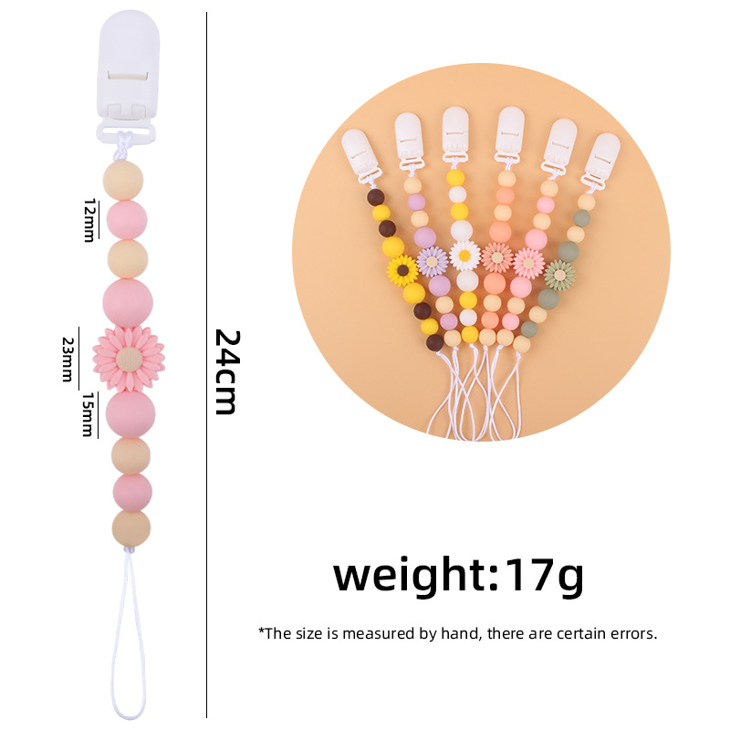 Suministros para bebés de dibujos animados flor mordedor calmante bebé de silicona mordedura pegamento molar Cadena de pezón cadena anti-caída Nuevo