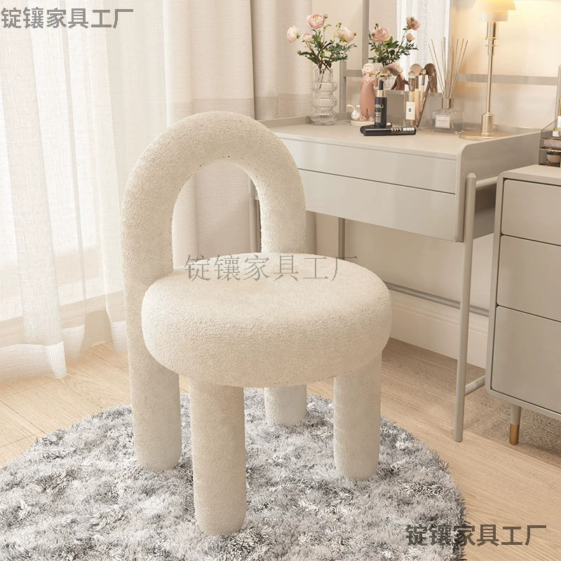 Сетчатое красное кресло для макияжа маникюрное кресло, кремовый стиль, дизайнер современной простой спальни