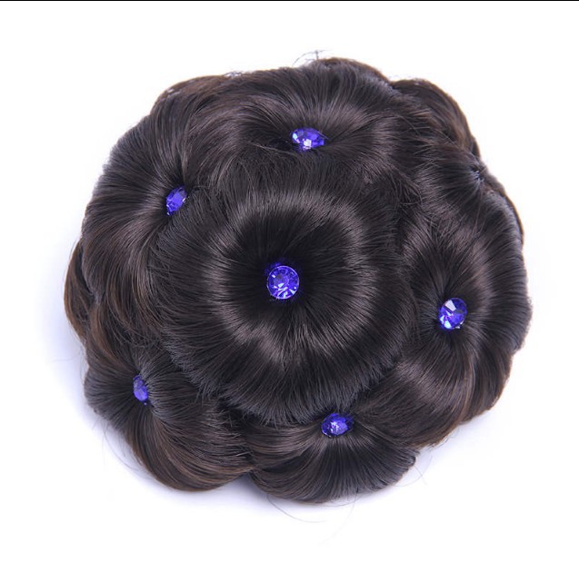 Fábrica al por mayor diamante nueve flor moño pelo clip peluca flor brote nupcial accesorios para el cabello updo pelo moño pelo bolsa en stock