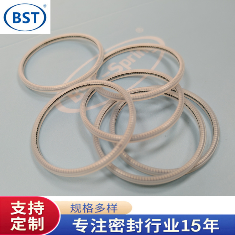 制作激光头切割机泛塞封端面内外压式不锈钢弹簧PTFE四氟PEEK UPE