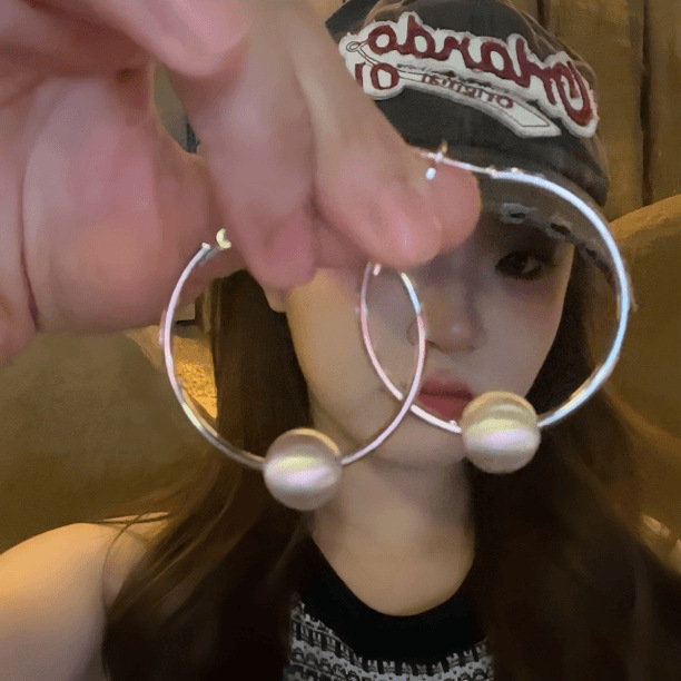 Simple round ball brushed earrings-a1912 silver