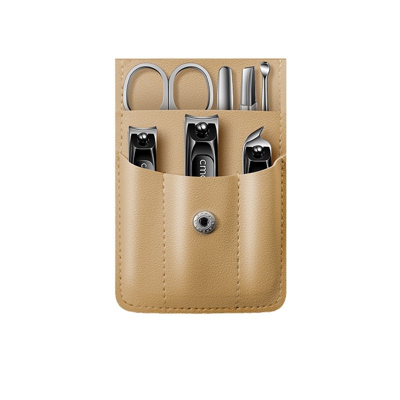Regalo de cortador de uñas conjunto de trinchera de uñas conjunto de tijeras de uñas cuchara de orejas bolsas plegables portátiles de alto valor de cejas