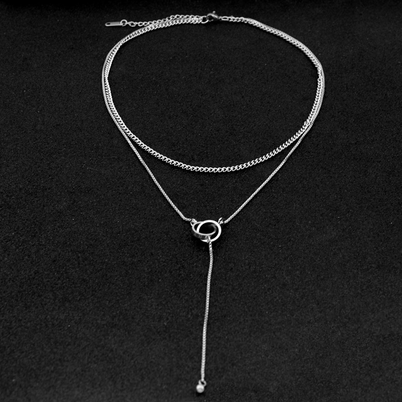 Delicate Two-tone Layered Necklace Set In Gold And Silver Metal_voghion.com
