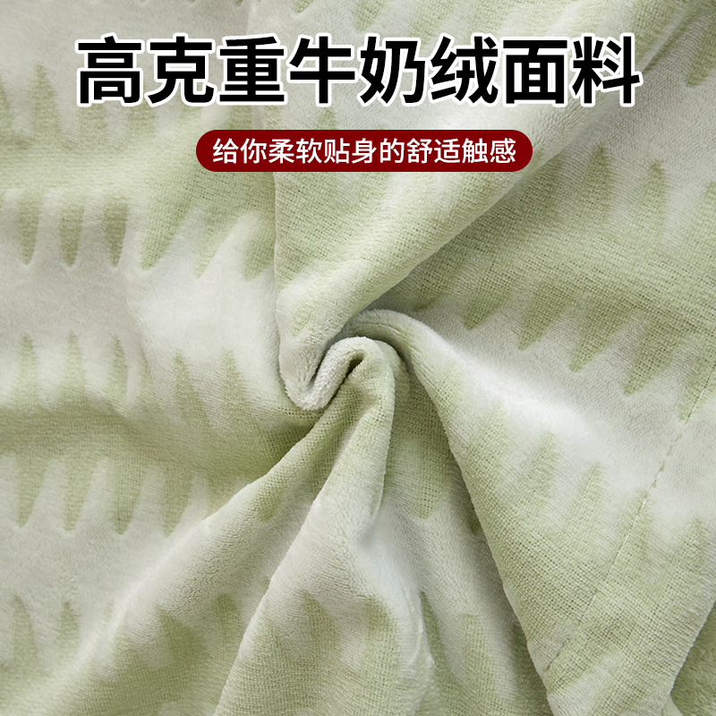 Doble cara engrosada tallado de lana de leche de cuatro piezas conjunto de invierno de lana de coral ropa de cama de flanela más sábanas de edredón 2025