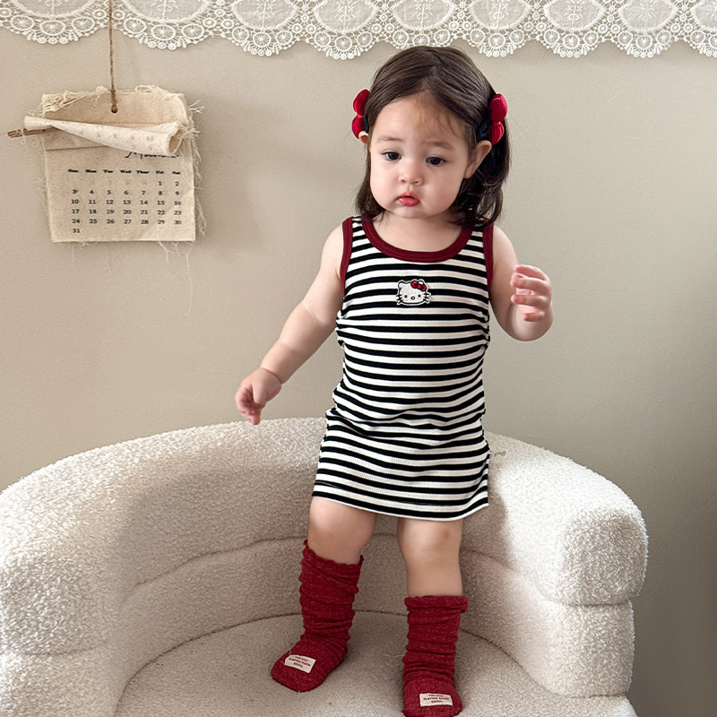 Zhe Li Children's Clothing Girls' Dress Summer 2026 New Children's Striped Camisole Dress Baby Clothes Zhe Li Children's Clothing Girls' Dress Summer 2026 New Children's Striped Camisole Dress Baby Clothes