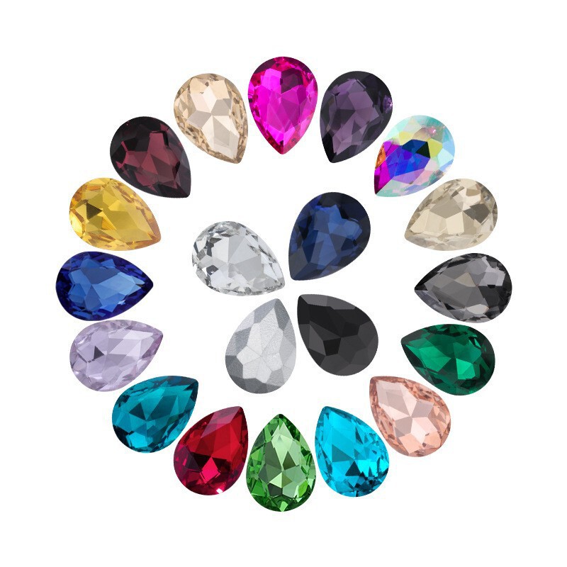 Drop-shaped Special-shaped Diamond with Pointed Bottom Real Silver Bottom Glass Diamond Yiwu in stock Mobile Phone Shell Clothing Accessories Drop Diamond