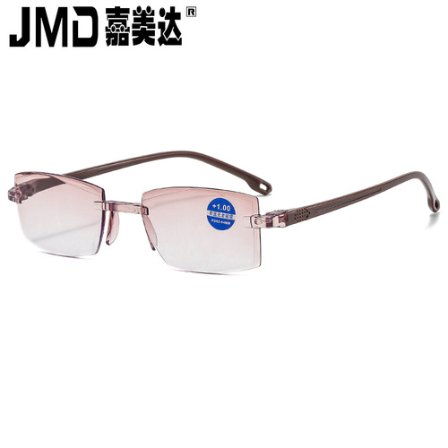 New Frameless Reading Glasses Diamond Cut Edge Fashion Reading Glasses Anti-Blue Light Reading Glasses Smart Reading Glasses 8035