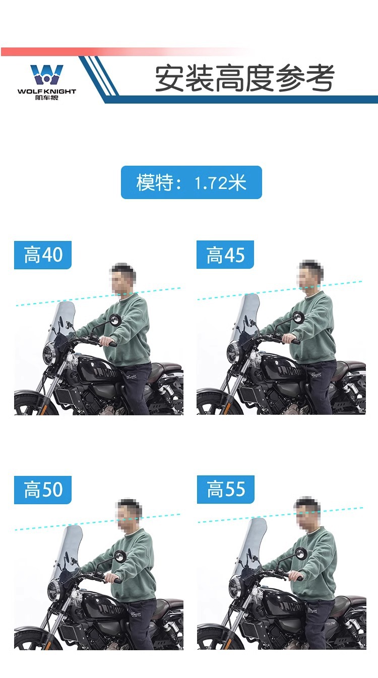 Muscle car Wolf suitable for Qianjiang flash 150 windshield windshield front windshield motorcycle modification adjustable