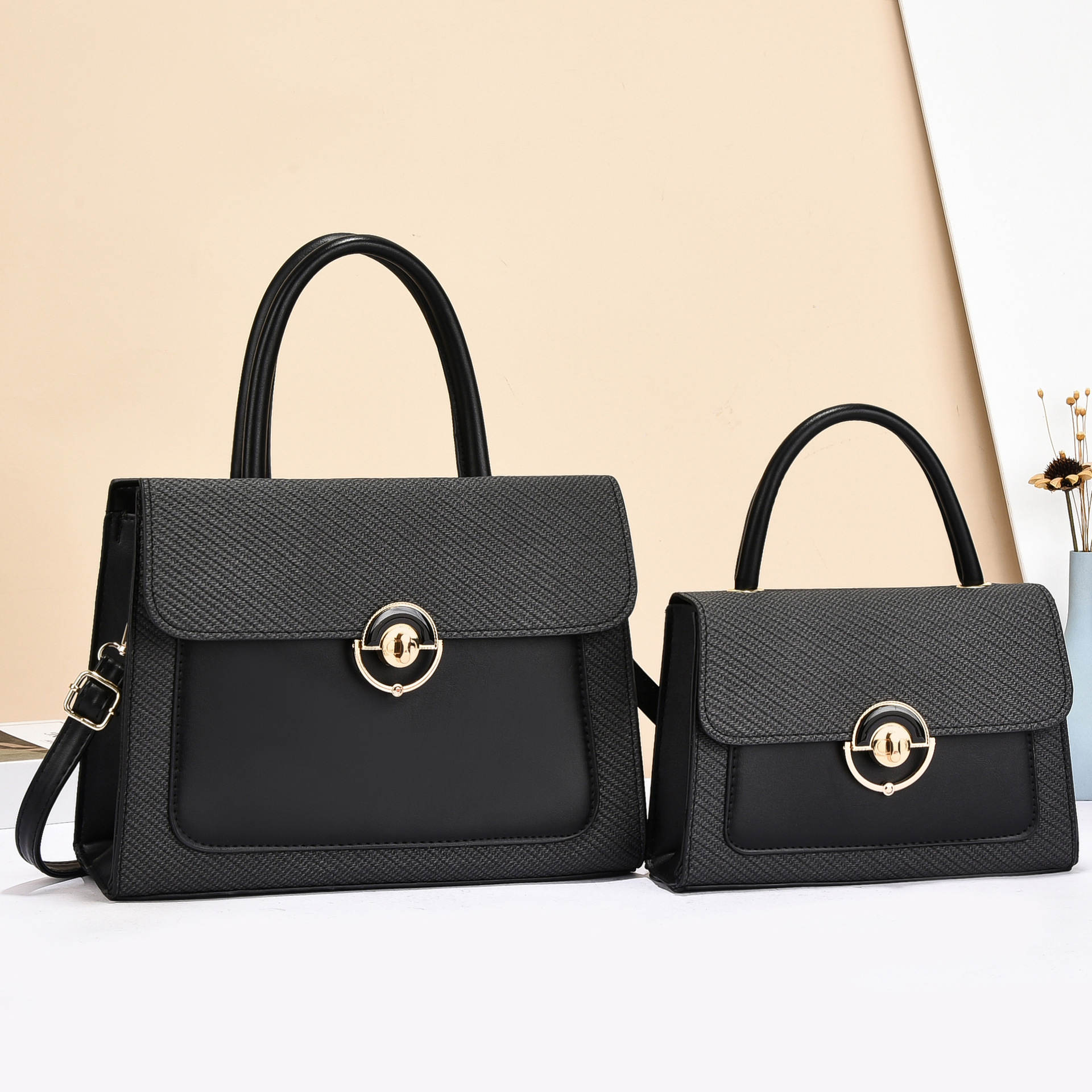 Bolso de dos piezas para niños y madres, temperamento, textura, práctico, bolso de mano, bandolera de mensajero de viaje casual, handbags
