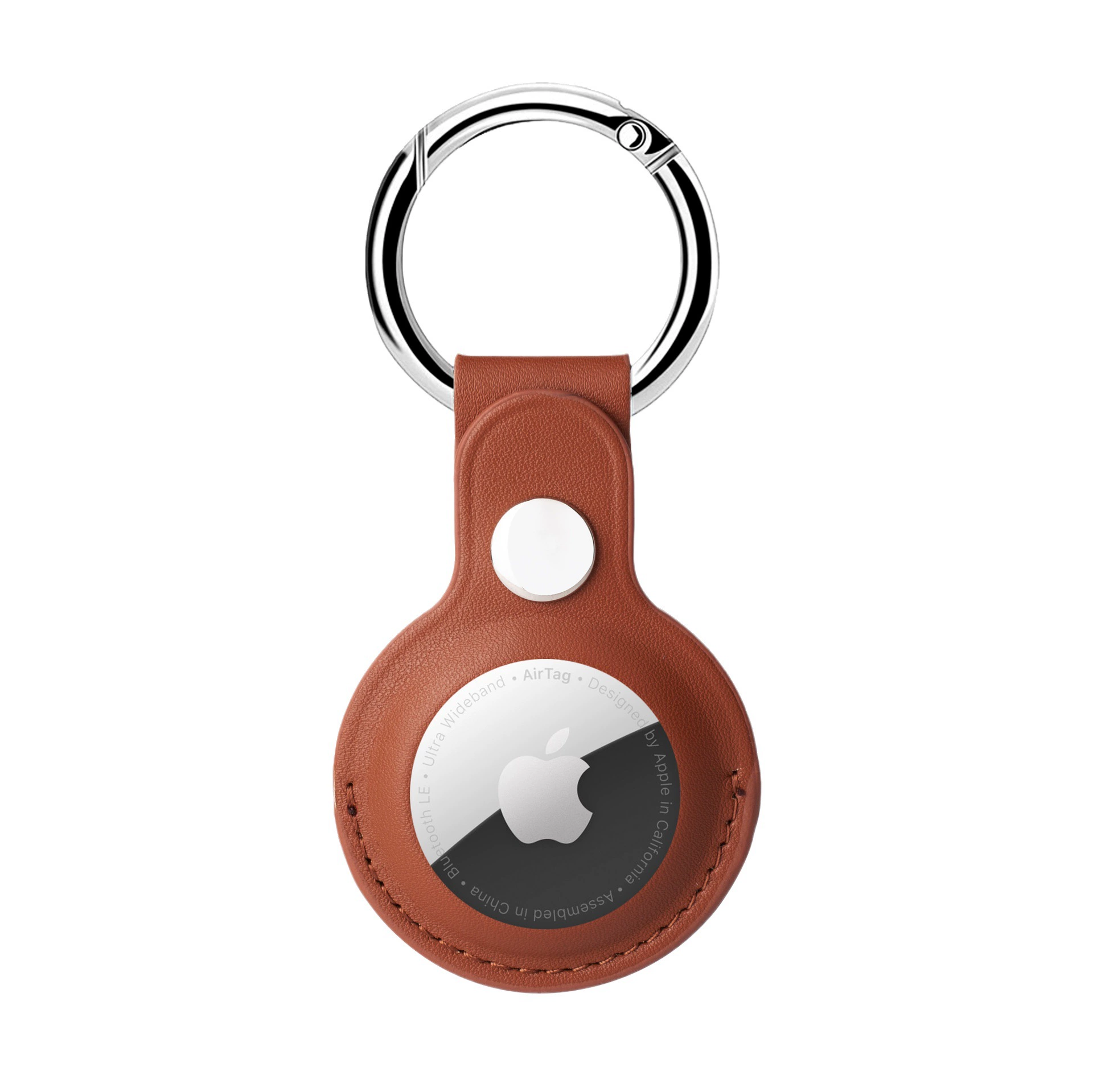 Applicable to Apple AIRTAG leather suite silicon glue material defense positioning keychain close -up tracker protective sleeve shell