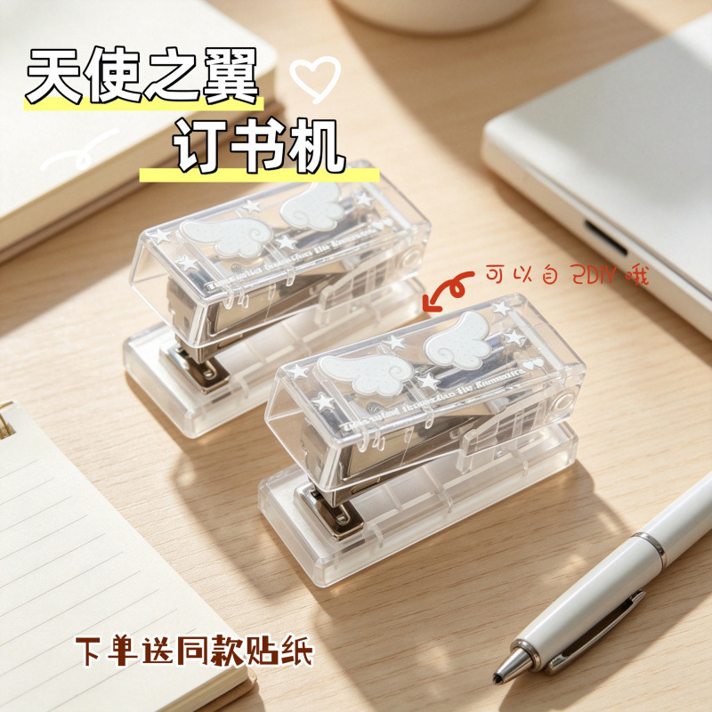 Angel Wings Stapler Star DIY Stapler, High-Value Korean Style Portable Stapler for Students