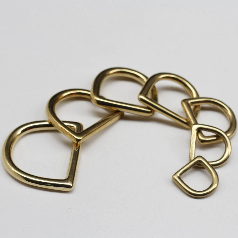 Pure copper seamless D -shaped ring solid brass D -type D -type buckle handmade leather accessories bag bag connection ring