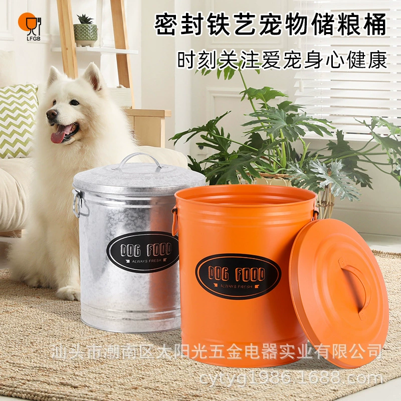 Производители источника индивидуальные трансграничные скандинавские металлические железные бочки для хранения зерна для домашних животных бочки для кошачьего зерна бочки для собачьего зерна большой емкости рисовые бочки