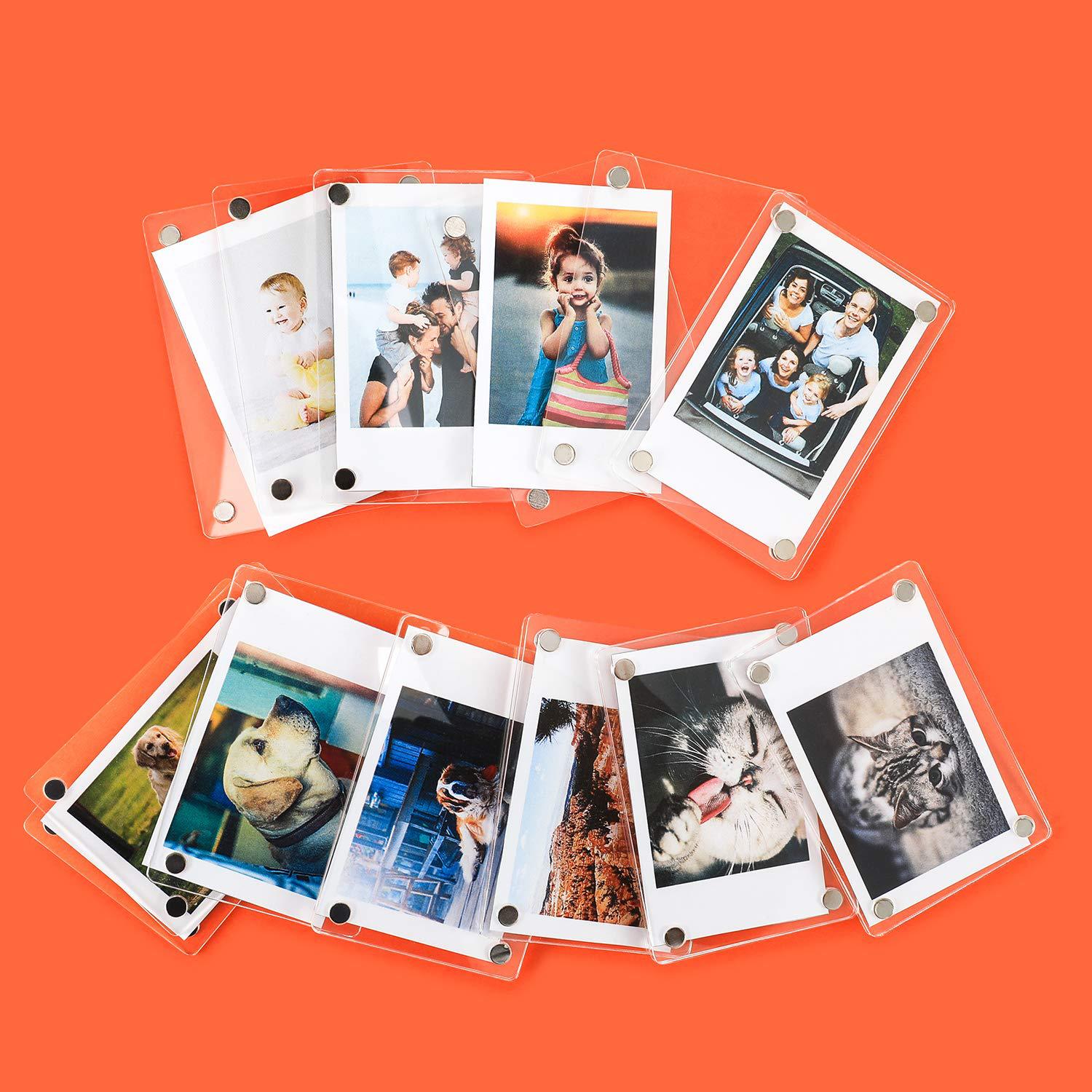 Cross-border acrylic magnetic frame instant film display stand double-sided photo sticky fridge magnet photo frame customization
