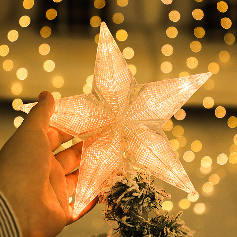 Christmas tree top star decorative light five-pointed star atmosphere Christmas Lights Christmas tree top light tree top star led Star Light