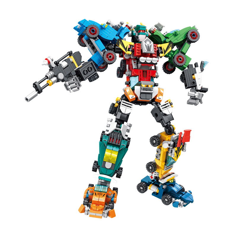 Panlos bloques de construcción 8-en-1 camión de bomberos Ingeniería Especial Policía coche tanque robot montaje bloques de construcción de juguete