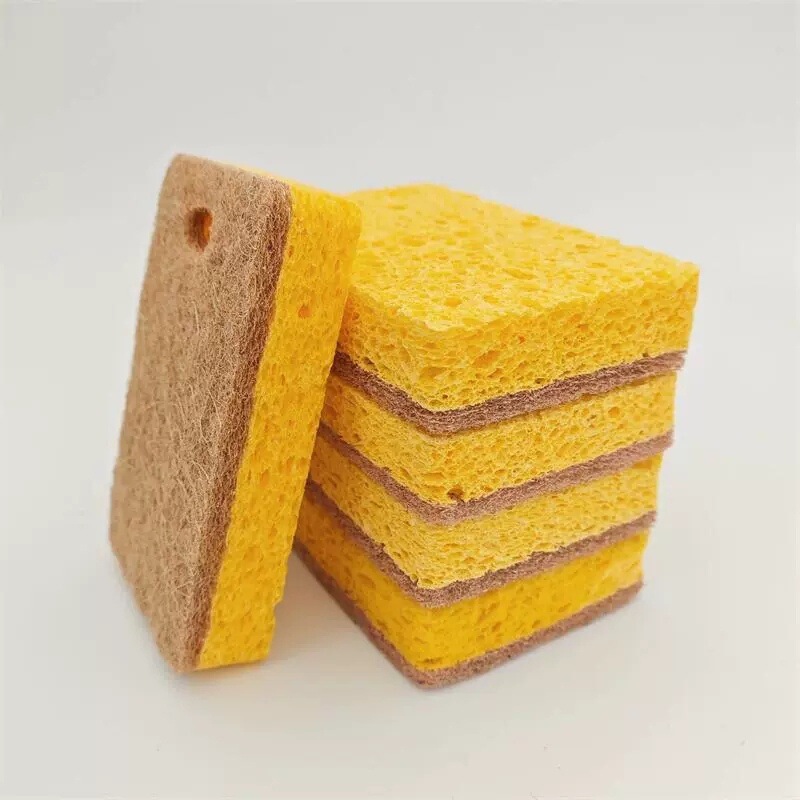 【】木パルプ綿の食器洗いスポンジ、キッチン掃除用、鍋を傷めない、油汚れ落とし、たわし、布巾、汚れ落とし|undefined