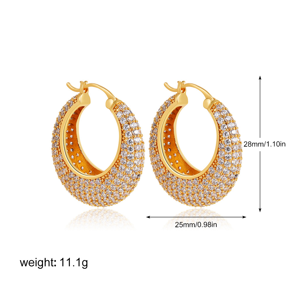 15g Weight Copper Ear Needle Material Hoop Earrings Classification 1 Pair Quantity Daily, Street Occasion Copper Material Geometric Pattern All Seasons Season Women's Gender Polished Finish Plating Design Simple Style, Classic Style Style 1 Pair Simple Style Classic Style Geometric Plating Copper Hoop Earrings 14