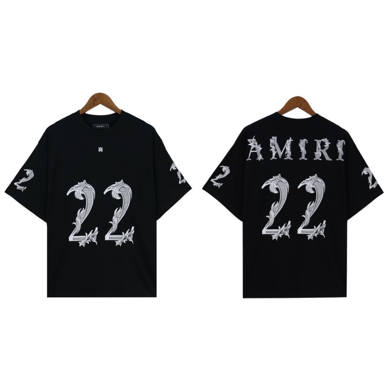 Am24 nuevo logo camiseta de manga corta número 22 lavado retro pareja tendencia deportes 5 puntos pantalones cortos traje 1ri
