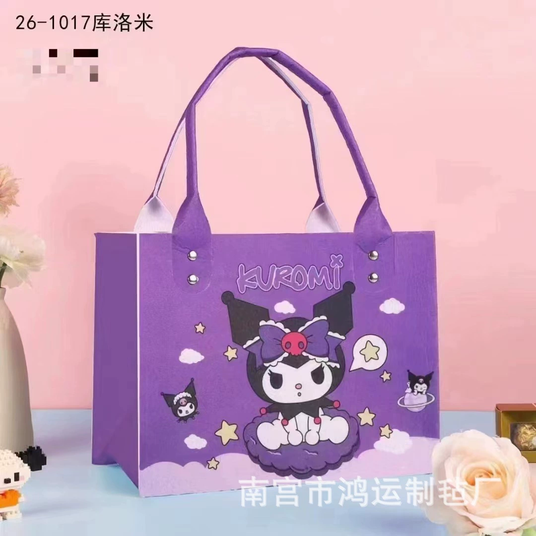 Cartoon handheld double-sided cute linen bag, (Physicals)