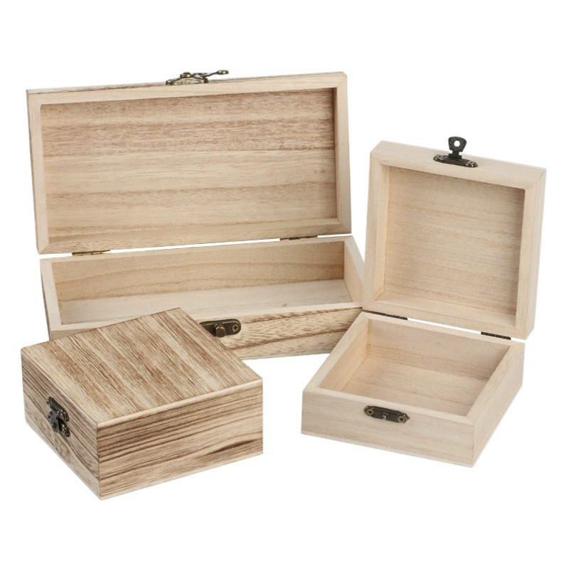 Флип павловния деревянная коробка простая шкатулка для драгоценностей настольная коробка для хранения всякой всячины Фабрика прямые поставки Ретро чайная коробка деревянная коробка