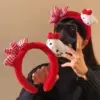 7266 Reflexed Bow Tie Red Cat Headband